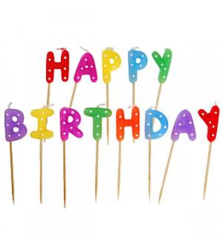 VELAS  PINTAS COLORIDAS HAPPY BIRTHDAY